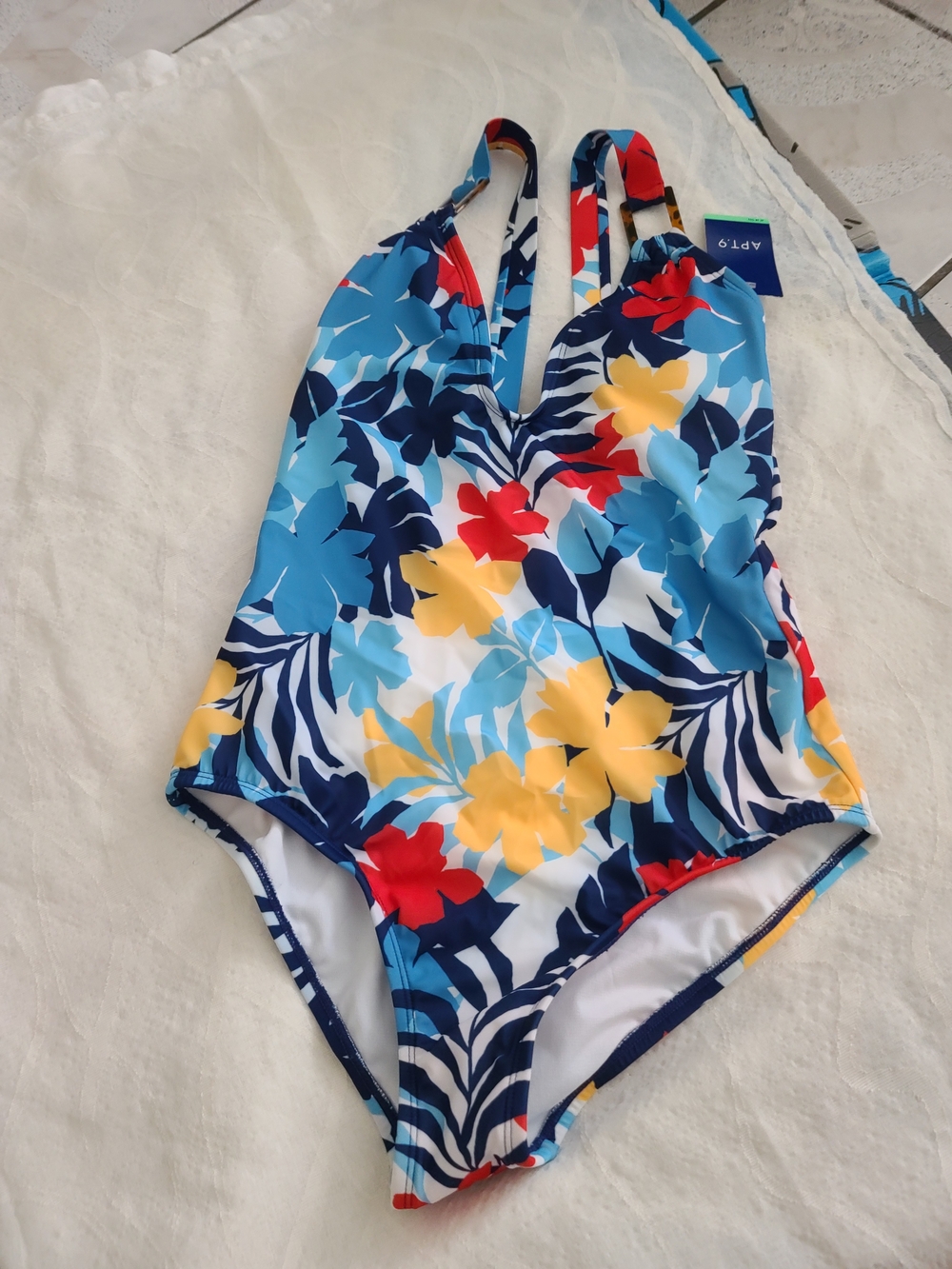 Apt. 9 Multicolor Blue Floral One-Piece Swimsuit